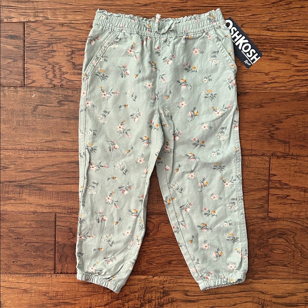 OshKosh B'gosh Kids Floral Joggers - Light Green